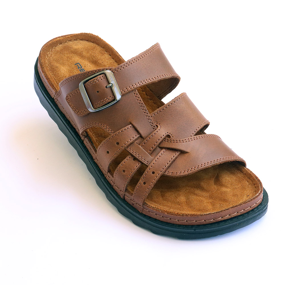 Men's Genuine leather Slippers With Belt