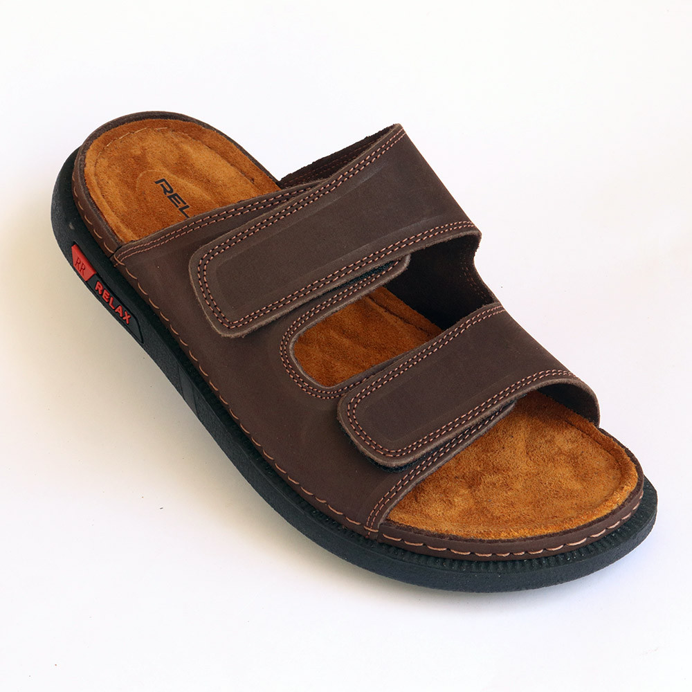 Men's Double Strap Slipper - Genuine leather