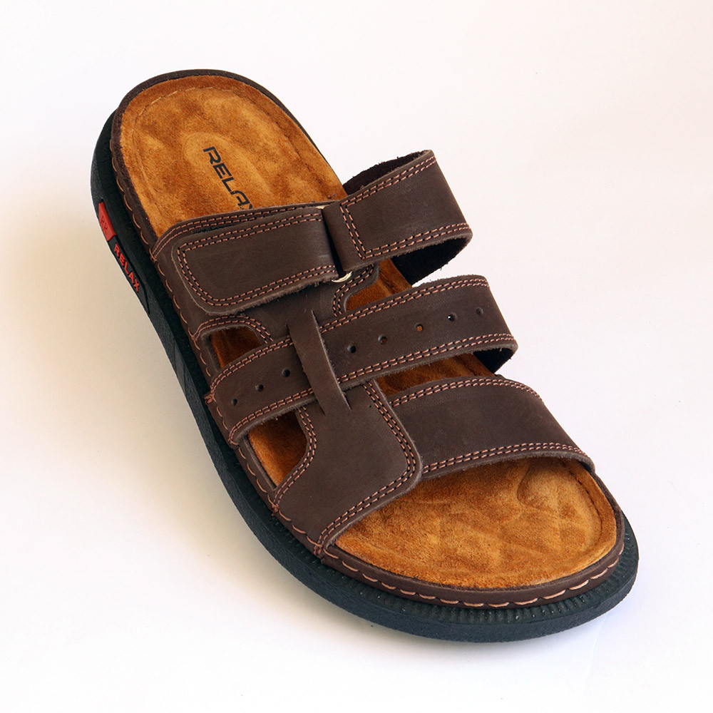 Men's Genuine leather Double Strap Slipper - M23